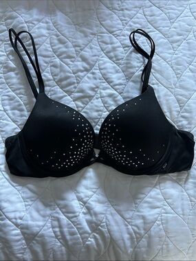 VS Black Rhinestone Very Sexy Push-Up Bra